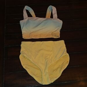 Orange Ombre high Waisted Bikini Set